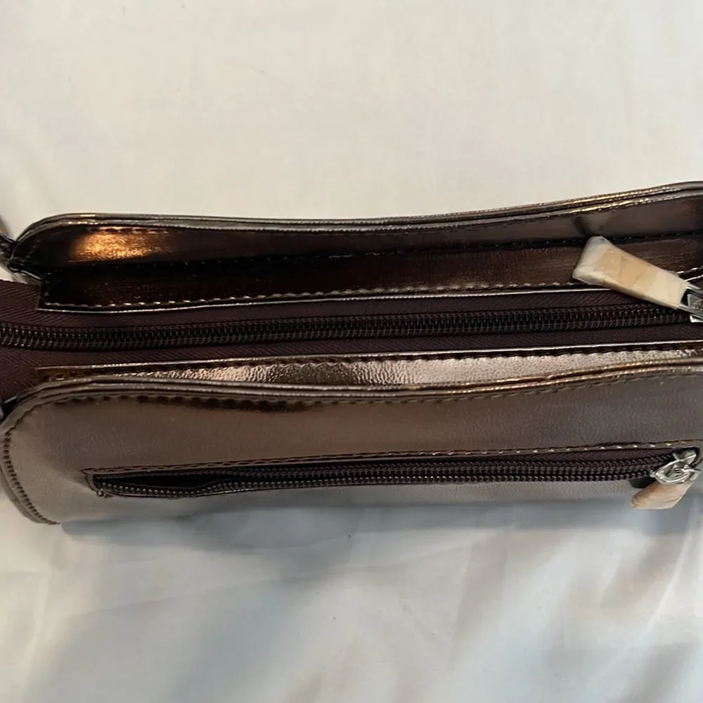 NWT Elegant Metallic Brown Womens Handbag Set perfect for all your essentials